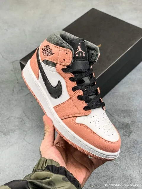 Air Jordan 1 Low "Crimson Tint" mid-top casual sneakers with classic designs and colors for men and women sizes 36-45