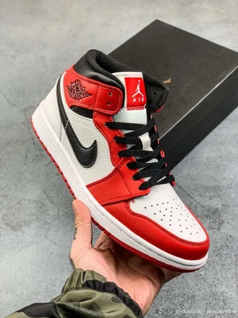 Air Jordan 1 Low "Crimson Tint" mid-top casual sneakers with classic designs and colors for men and women sizes 36-45