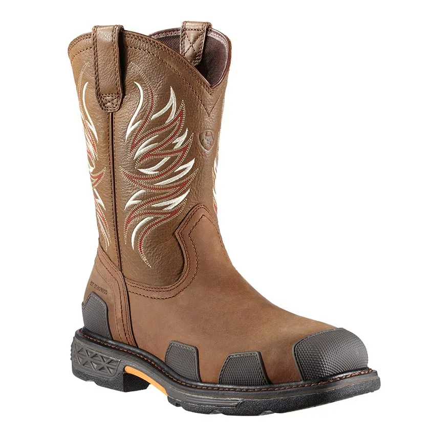 Ariat Mens Alamo Brown OverDrive Wide Square Toe Composite Toe Work Boot