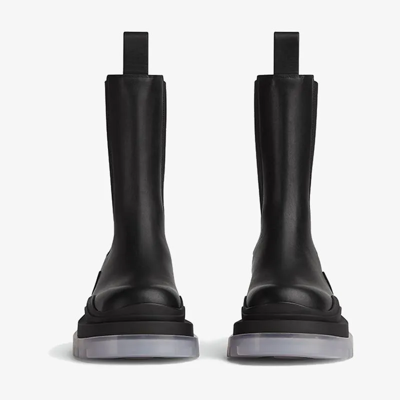 Black/Silver Chelsea Boots