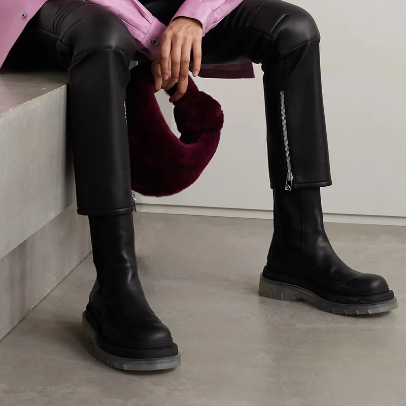Black/Silver Chelsea Boots
