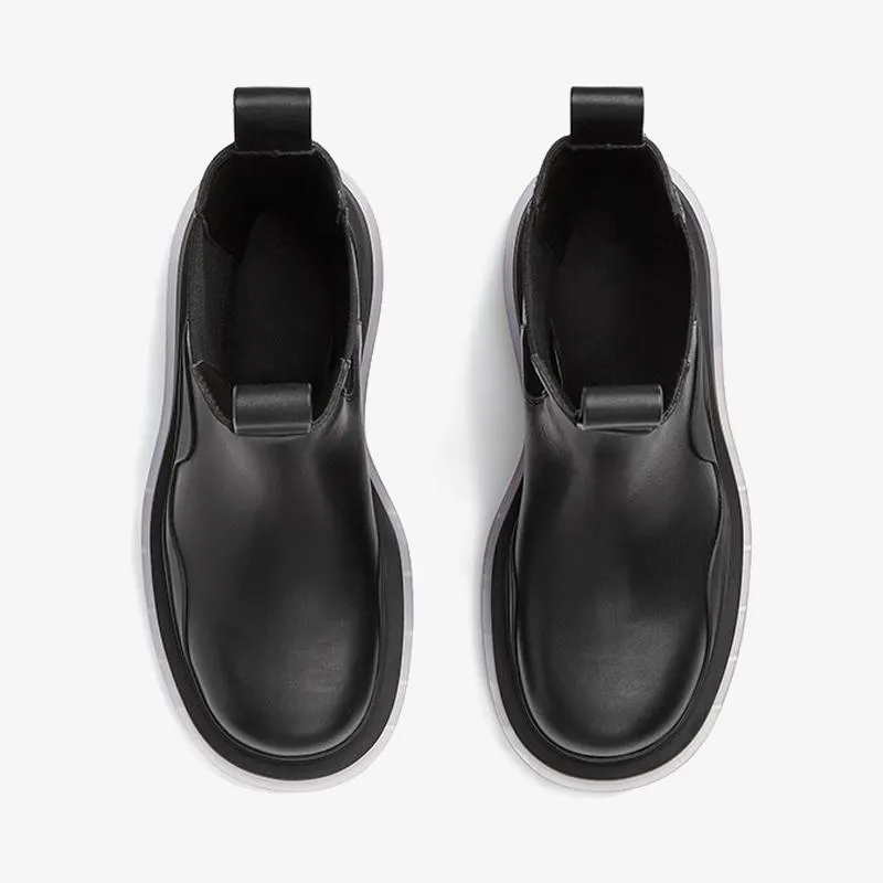 Black/Silver Chelsea Boots