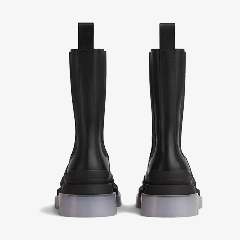 Black/Silver Chelsea Boots