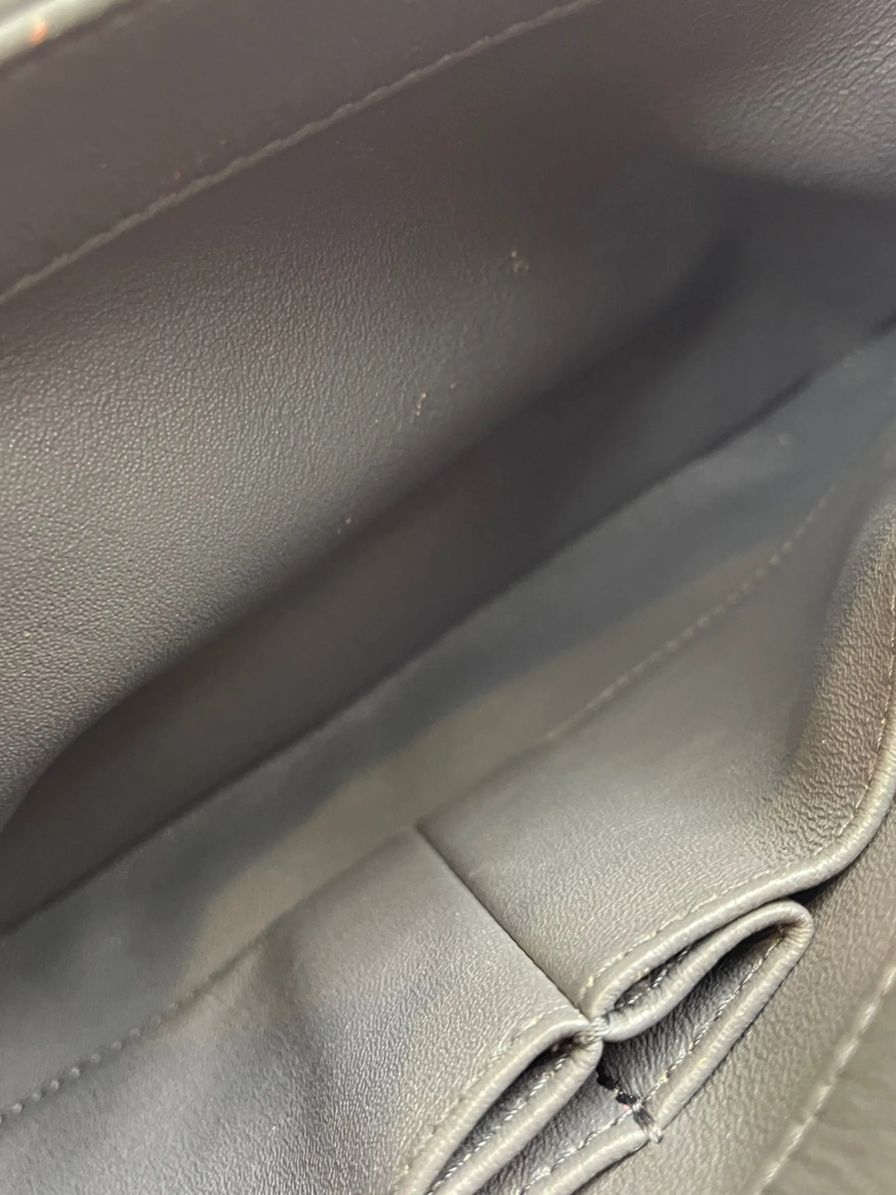 Chanel Grey Lambskin Leather Medium Trendy Top Handle Shoulder Bag