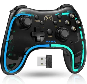 ELISWEEN Wireless Switch Controller with USB Receiver for Nintendo Switch/OLED/Lite, Replacement for Nintendo Switch Pro Controller, PC/Android/iOS, with Turbo, Vibration, Wake-up, Screenshot