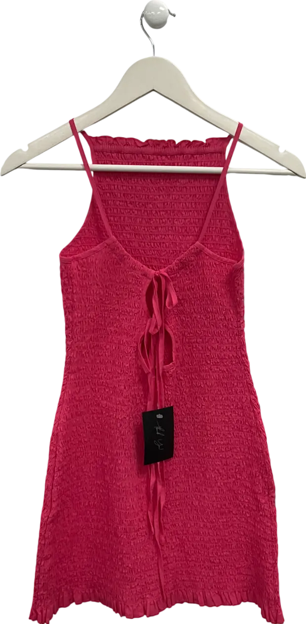 Free People Pink Iyla Smocked Mini Dress UK S