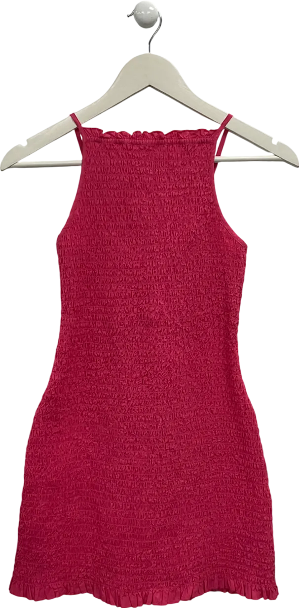 Free People Pink Iyla Smocked Mini Dress UK S