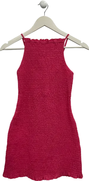 Free People Pink Iyla Smocked Mini Dress UK S
