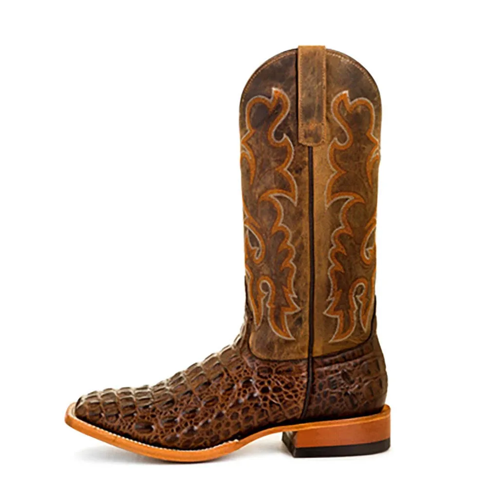 Horse Power Crocodile Print Western Boots