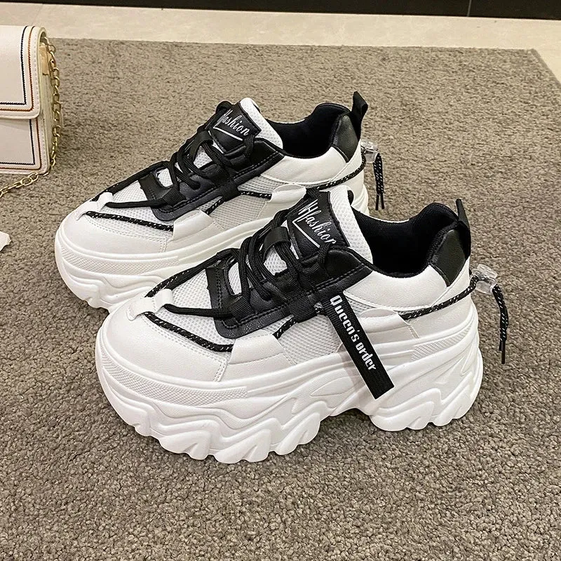 Joskaa 2024 New White Chunky Platform Sneakers