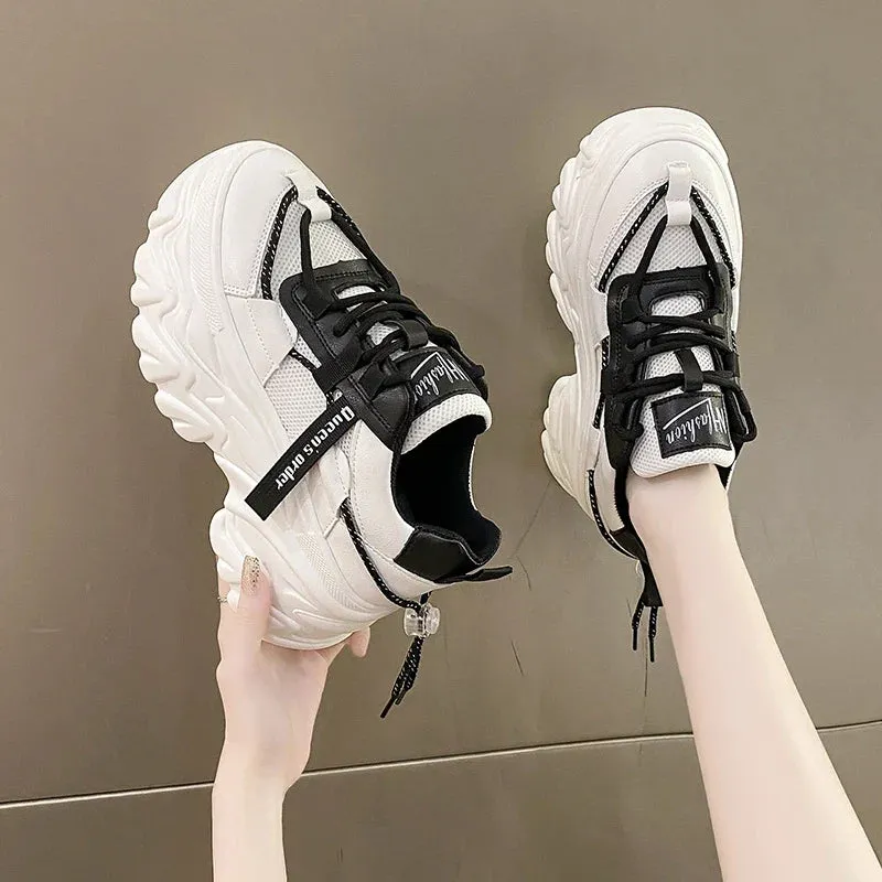 Joskaa 2024 New White Chunky Platform Sneakers