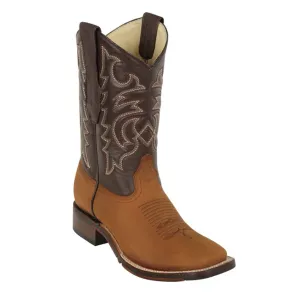 Los Altos Boots Mens #8266231 Wide Square Toe | Genuine Crazy Boots | Color Tan