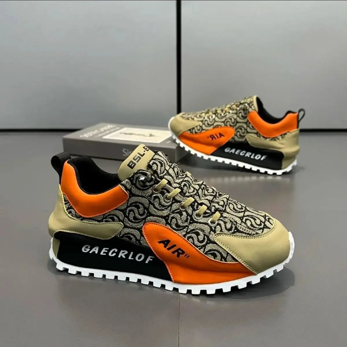 Men’s Luxury Chunky Sneakers - Genuine Leather Air Cushion Platform Shoes | Fashion Casual Height-Increasing Board Shoes