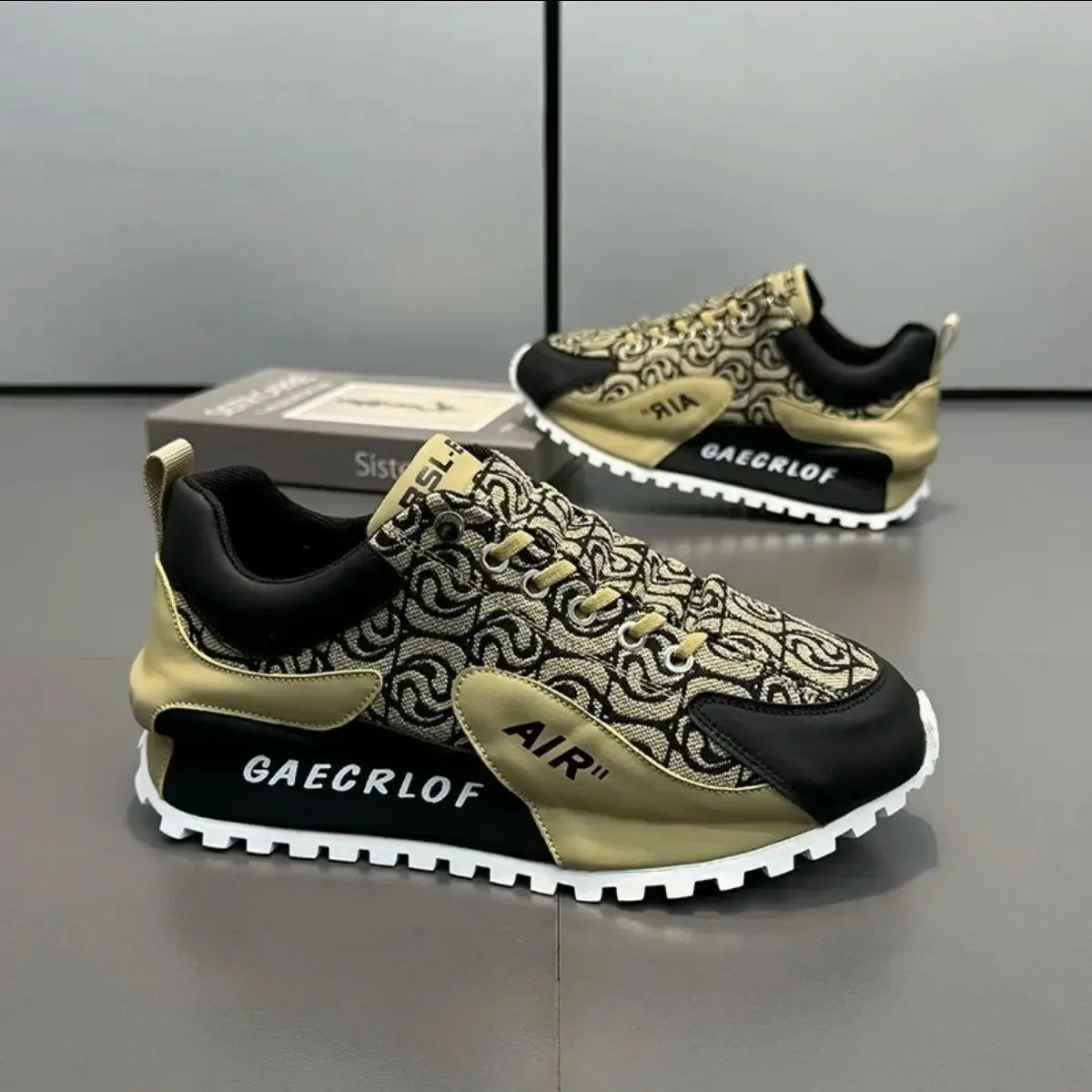 Men’s Luxury Chunky Sneakers - Genuine Leather Air Cushion Platform Shoes | Fashion Casual Height-Increasing Board Shoes