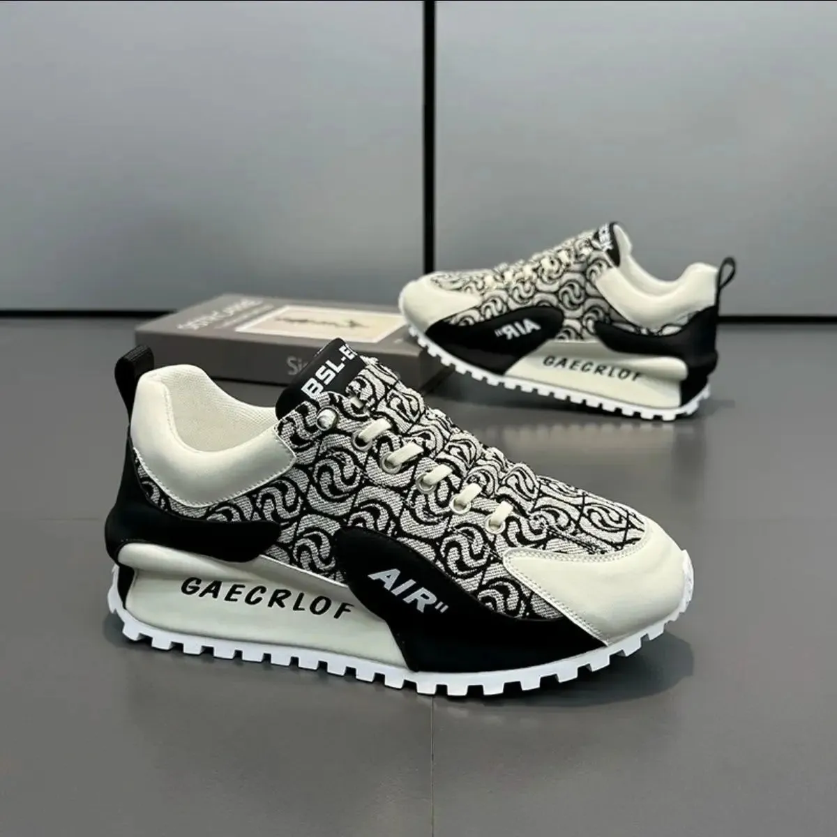 Men’s Luxury Chunky Sneakers - Genuine Leather Air Cushion Platform Shoes | Fashion Casual Height-Increasing Board Shoes