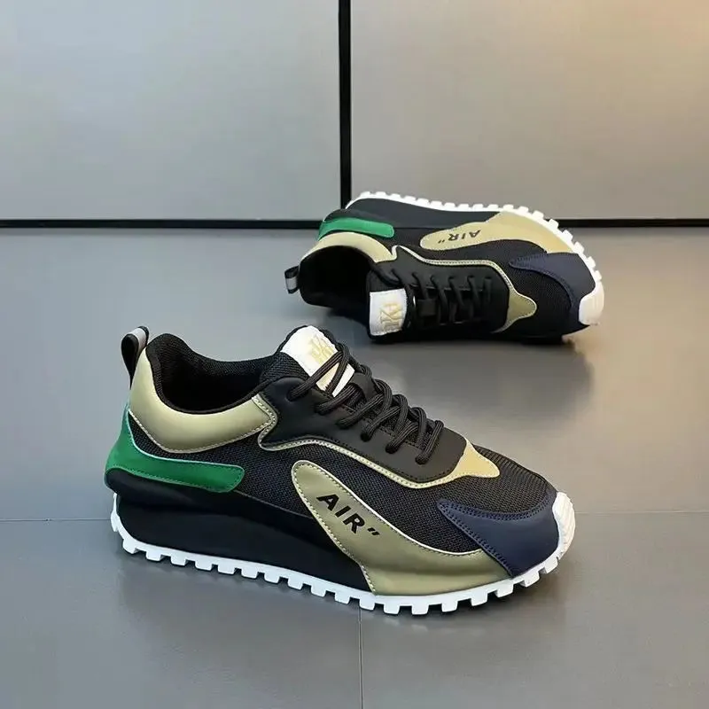 Men’s Luxury Chunky Sneakers - Genuine Leather Air Cushion Platform Shoes | Fashion Casual Height-Increasing Board Shoes