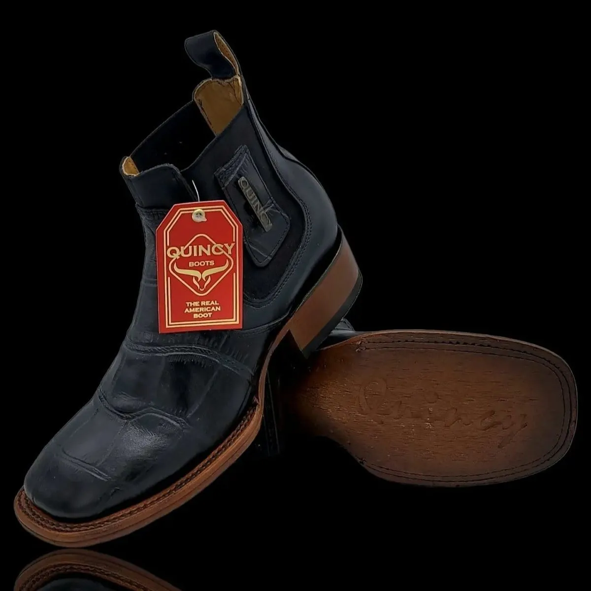 Men's Quincy Wide Square Toe Ankle Boot Q82B1705
