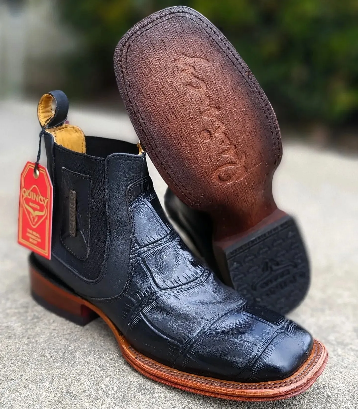 Men's Quincy Wide Square Toe Ankle Boot Q82B1705