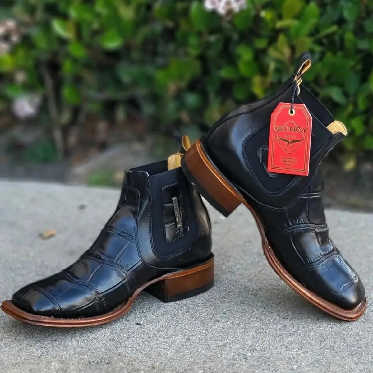 Men's Quincy Wide Square Toe Ankle Boot Q82B1705