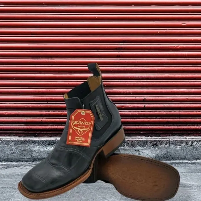Men's Quincy Wide Square Toe Ankle Boot Q82B1705