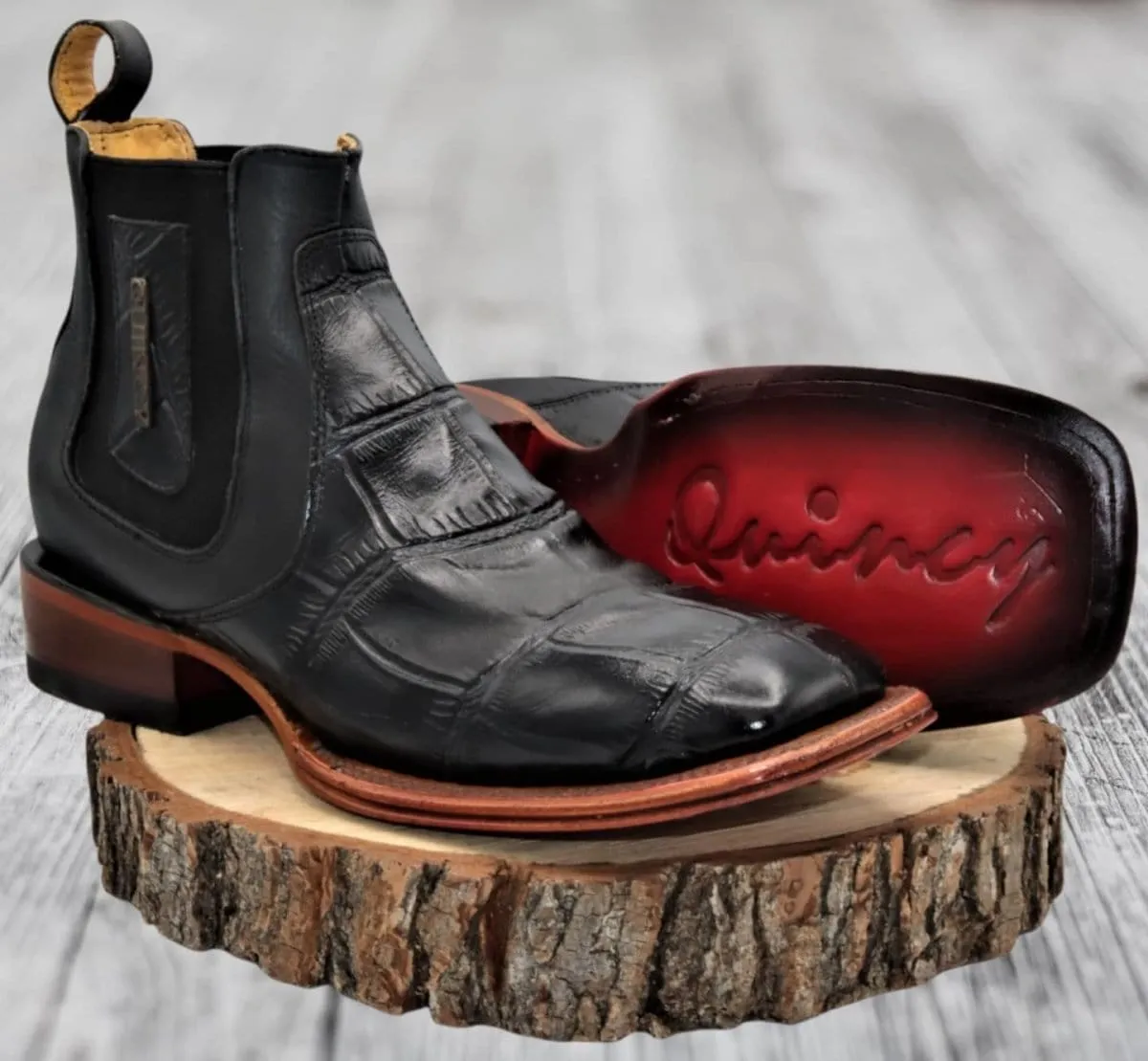 Men's Quincy Wide Square Toe Ankle Boot Q82B1705