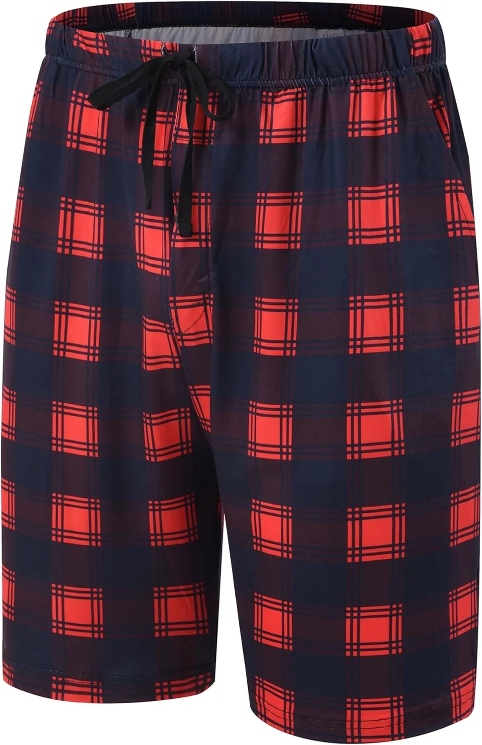 MoFiz Men's Plaid Pajama Shorts 3-Pack Cotton Sleep Lounge Shorts Lightweight Soft Summer Nightwear with Pockets Button Fly