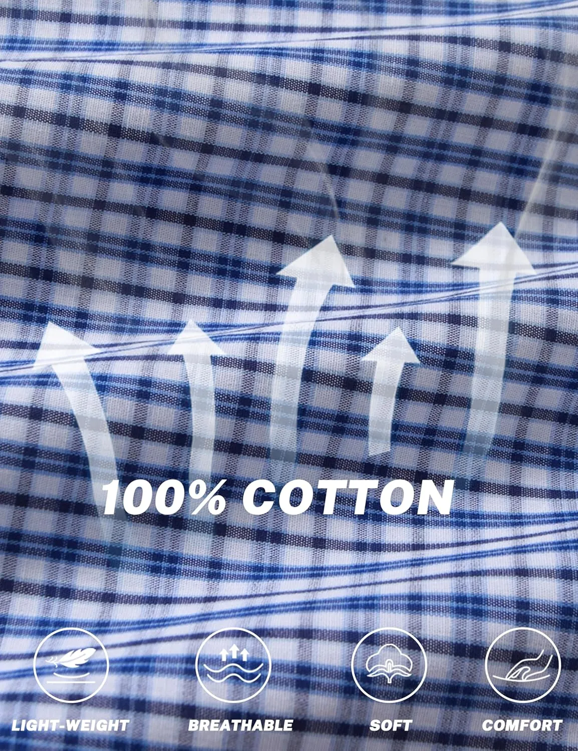 MoFiz Men's Plaid Pajama Shorts 3-Pack Cotton Sleep Lounge Shorts Lightweight Soft Summer Nightwear with Pockets Button Fly