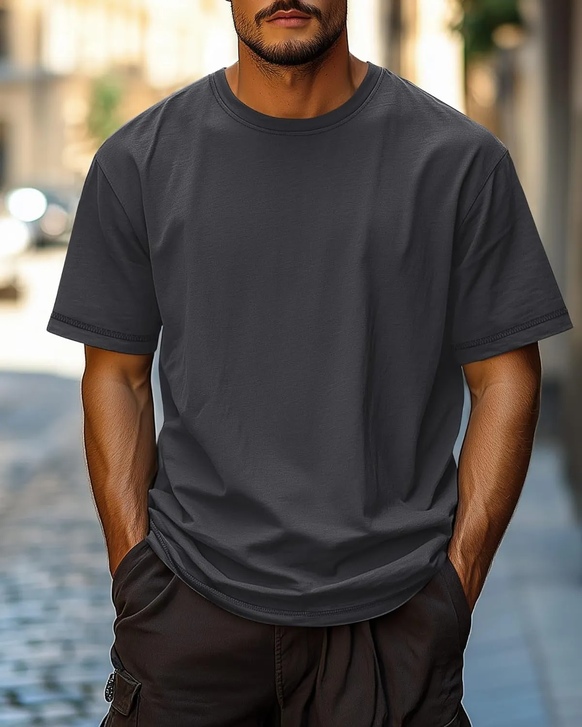 Neer 3 Pack Big and Tall Shirts for Men L-5XL, Oversized Cotton Crewneck Tops Loose Casual Large T-Shirts Summer Basic Tee