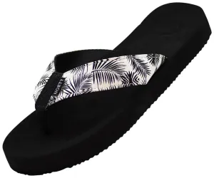 Norty Womens Resort Sandal Flip Flop Silver Palm