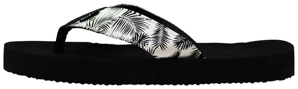 Norty Womens Resort Sandal Flip Flop Silver Palm