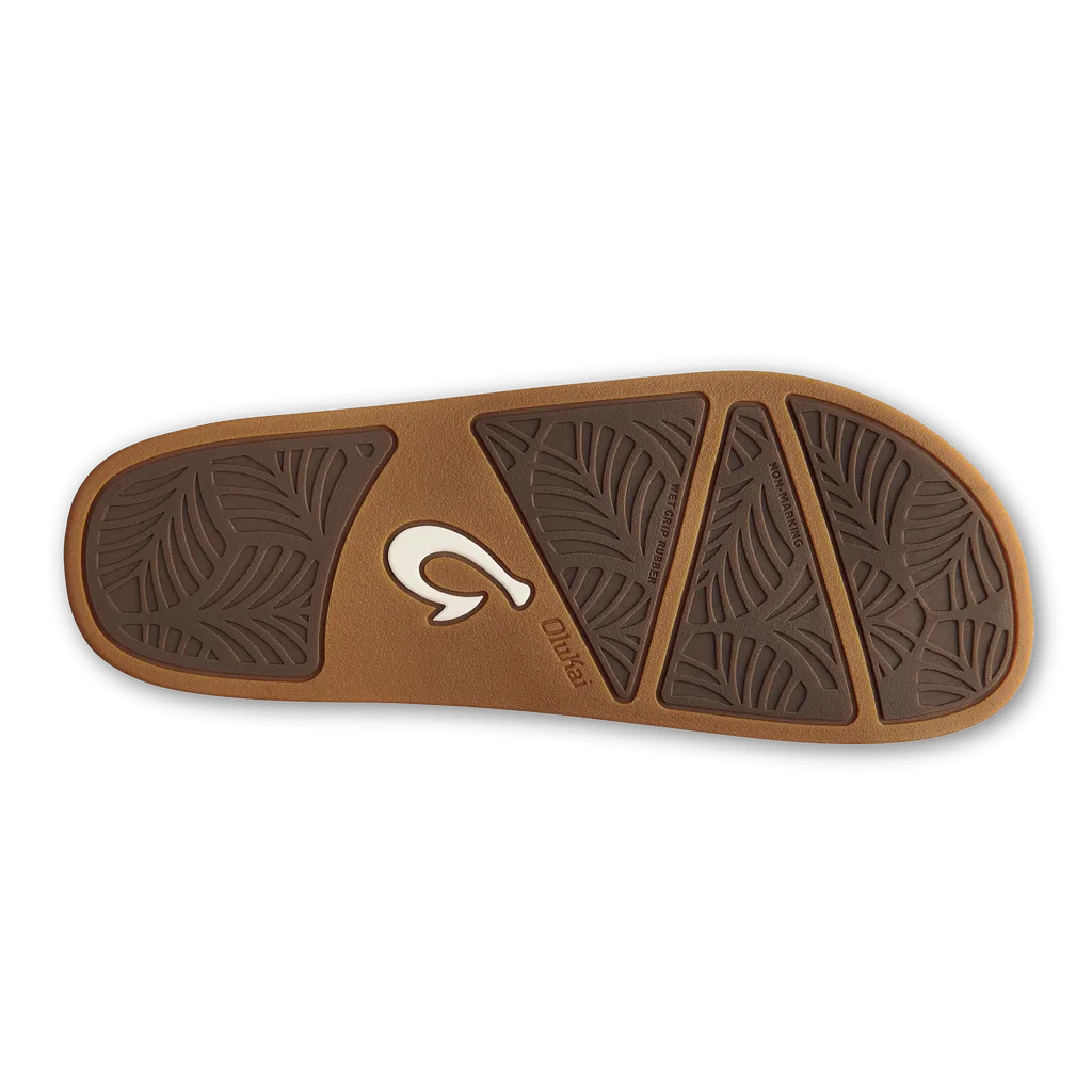 Olukai Women's Kamola Leather Slides- Tan