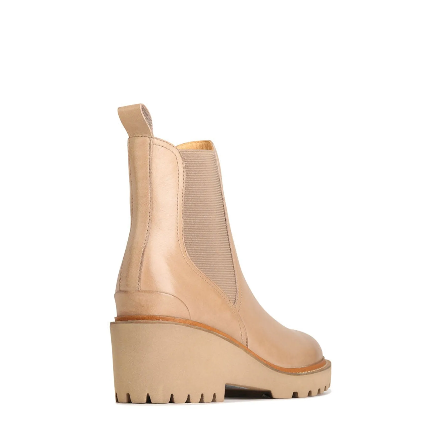 PANNA LEATHER WEDGE ANKLE BOOTS