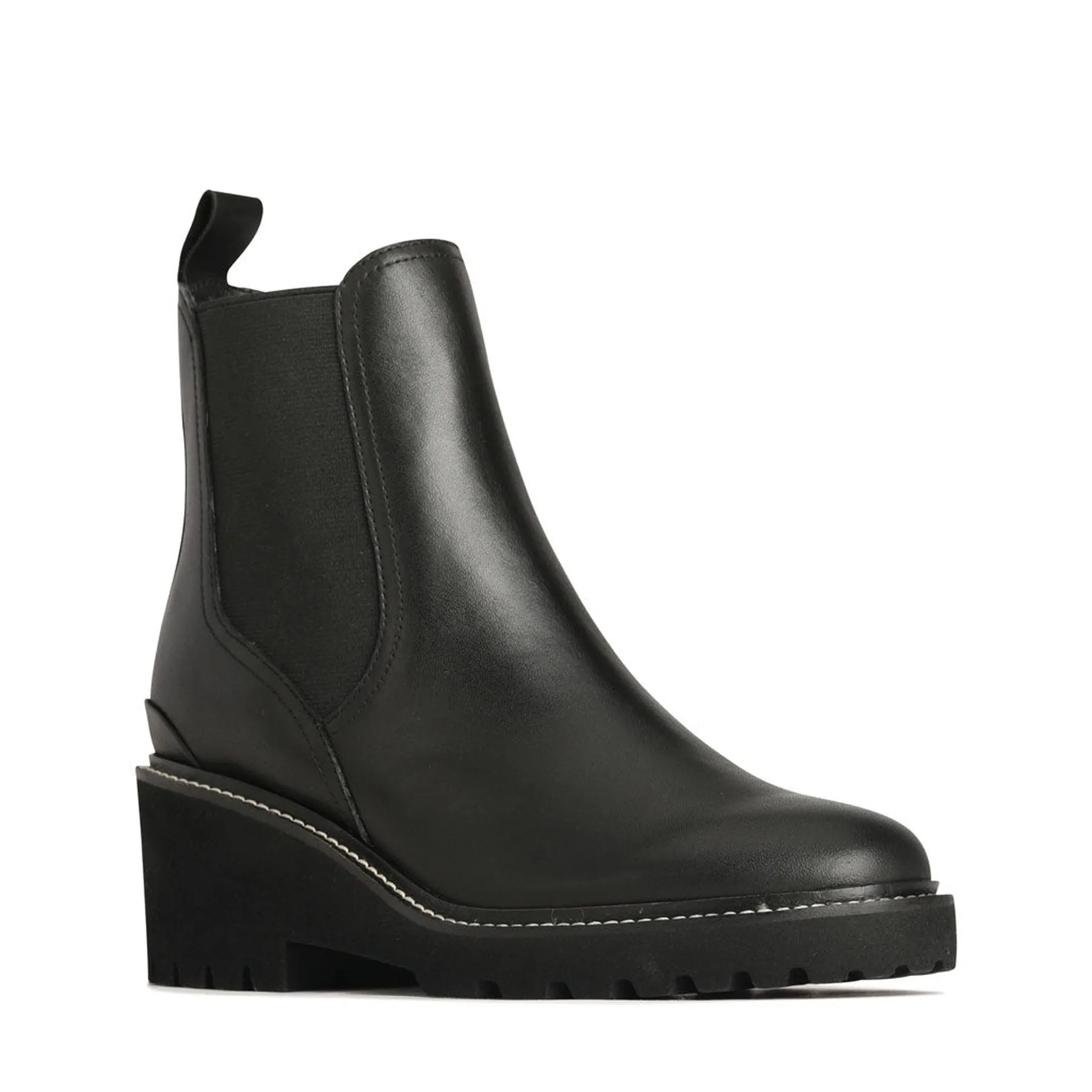 PANNA LEATHER WEDGE ANKLE BOOTS
