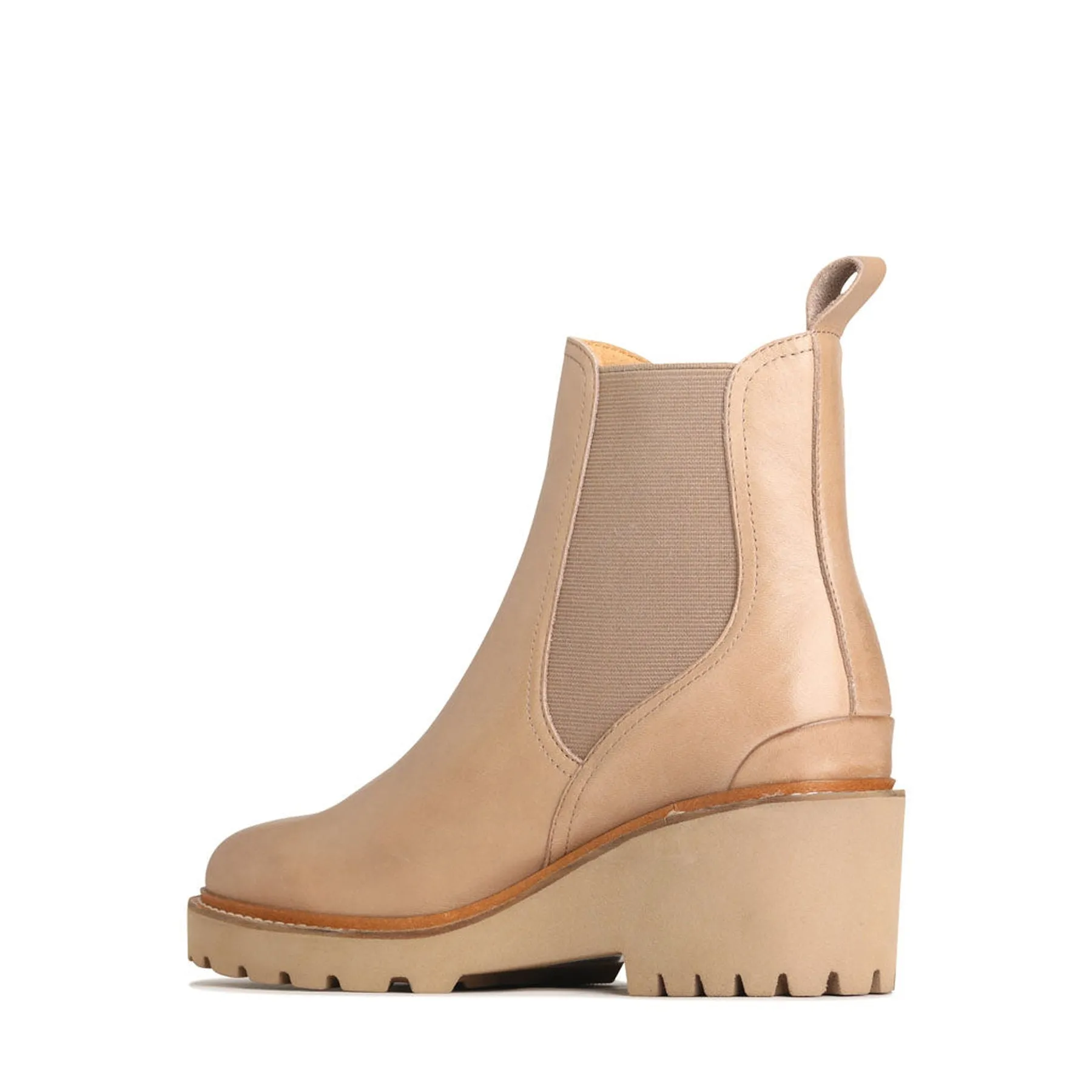 PANNA LEATHER WEDGE ANKLE BOOTS