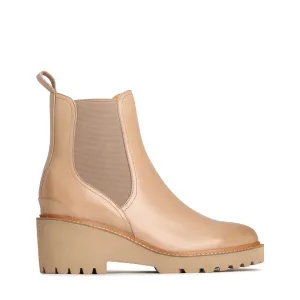 PANNA LEATHER WEDGE ANKLE BOOTS