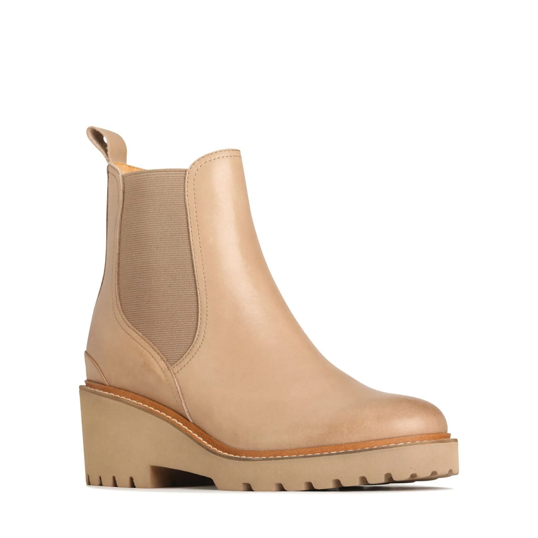 PANNA LEATHER WEDGE ANKLE BOOTS