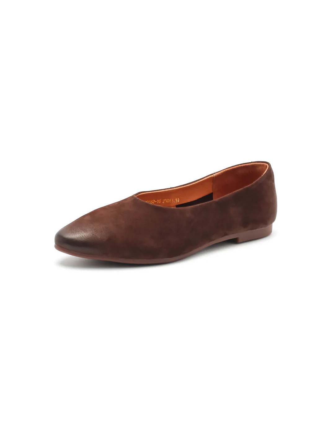 Suede Leather Soft Sole Pointed Toe Retro Flat Pumps