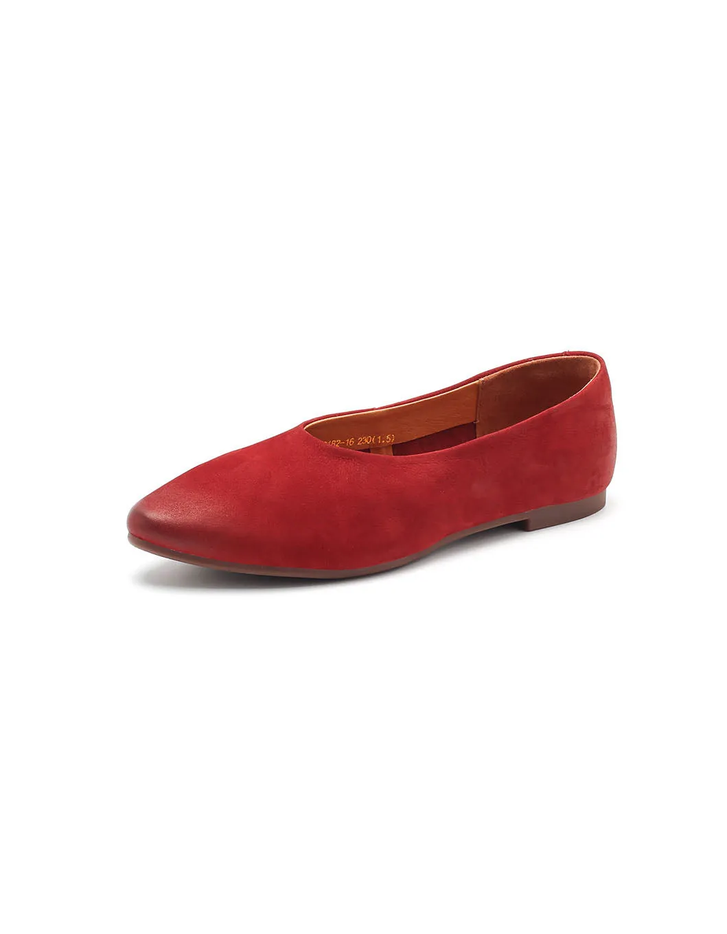 Suede Leather Soft Sole Pointed Toe Retro Flat Pumps