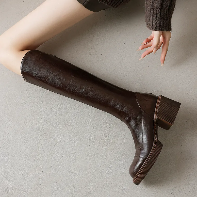 USS Shoes Karina Women's Knee High Square Toe Boots
