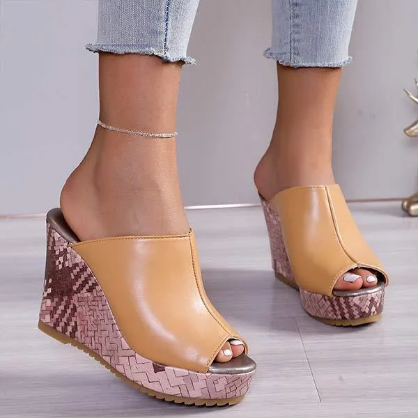 Women's Thick-Soled Wedge Heel Slippers 23592257C