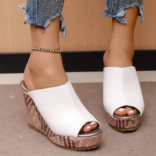 Women's Thick-Soled Wedge Heel Slippers 23592257C