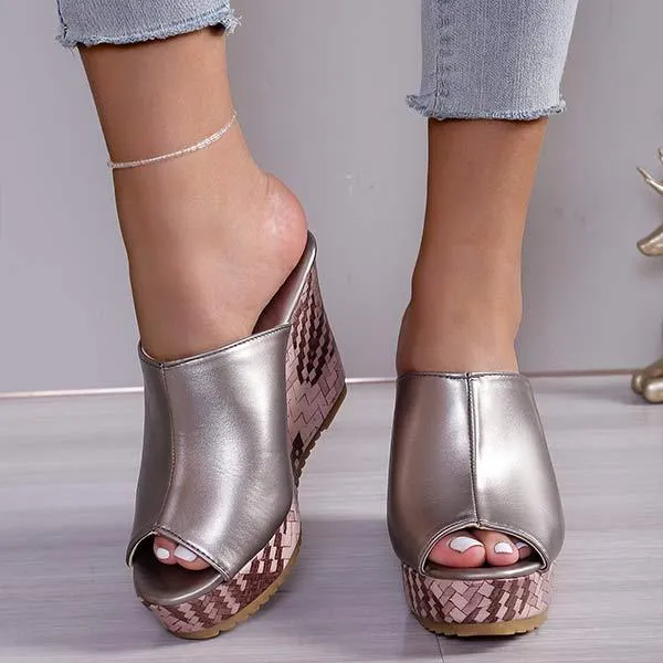 Women's Thick-Soled Wedge Heel Slippers 23592257C