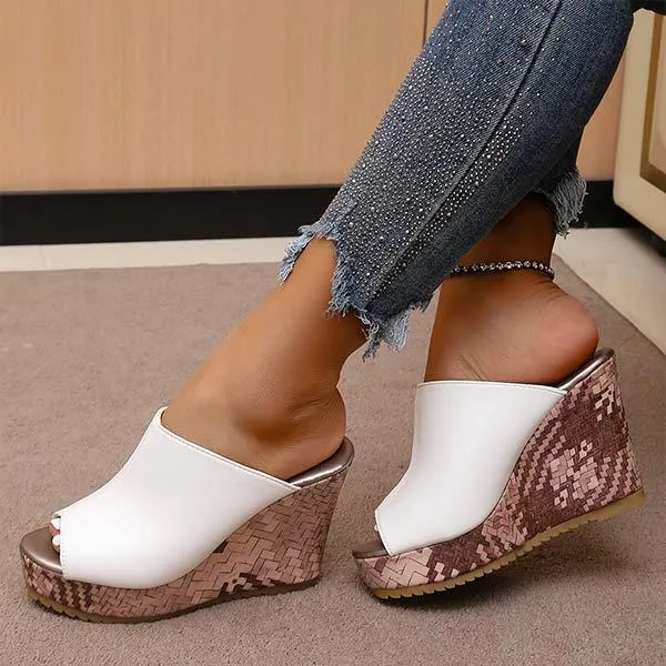 Women's Thick-Soled Wedge Heel Slippers 23592257C