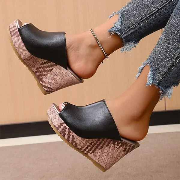 Women's Thick-Soled Wedge Heel Slippers 23592257C