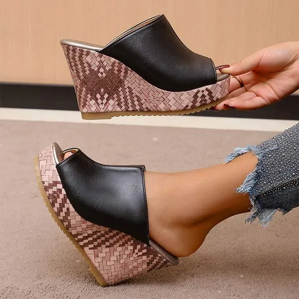 Women's Thick-Soled Wedge Heel Slippers 23592257C