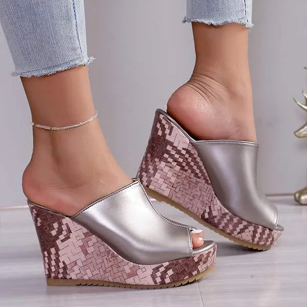 Women's Thick-Soled Wedge Heel Slippers 23592257C