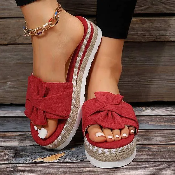 Women's Wedge Heel Bow Slippers 76819296C