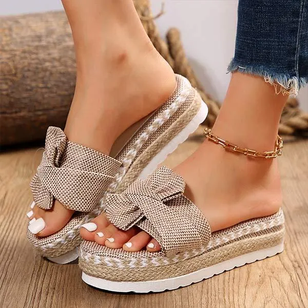 Women's Wedge Heel Bow Slippers 76819296C