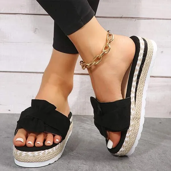 Women's Wedge Heel Bow Slippers 76819296C