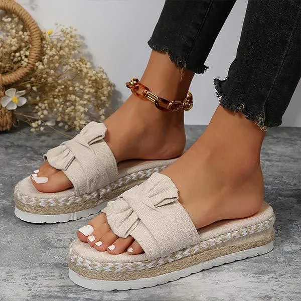 Women's Wedge Heel Bow Slippers 76819296C